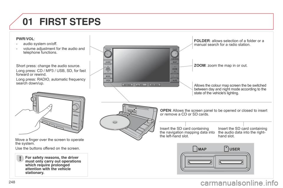 Citroen C4 AIRCROSS 2017 1.G Owners Manual 01
248
C4-Aircross_en_Chap10b_Mitsu6_ed01-2016
PWR/VOL:
-
audio system on/of
f.
-
volume adjustment for the audio and
telephone functions.
Short press: change the audio source.
Long press: CD / Citroen C4 AIRCROSS 2017 1.G Owners Manual 01
248
C4-Aircross_en_Chap10b_Mitsu6_ed01-2016
PWR/VOL:
-
audio system on/of
f.
-
volume adjustment for the audio and
telephone functions.
Short press: change the audio source.
Long press: CD /