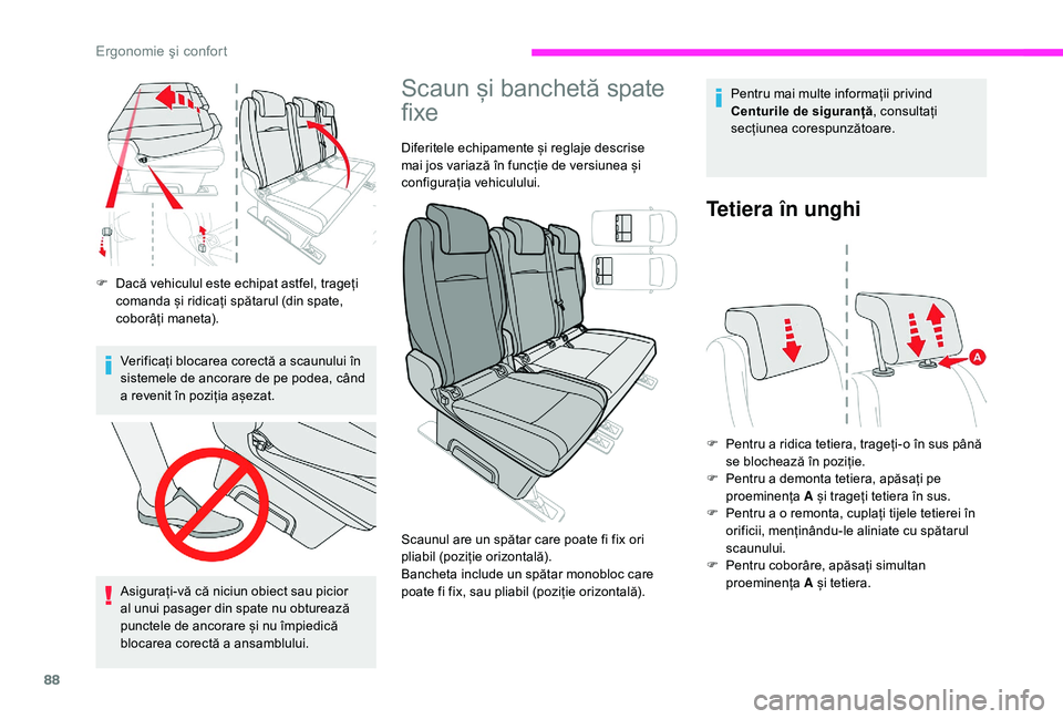 CITROEN JUMPER SPACETOURER 2018 Ghiduri De Utilizare (in Romanian) 88
F Dacă vehiculul este echipat astfel, trageți comanda și ridicați spătarul (din spate,
coborâți maneta).
Verificați blocarea corectă a scaunului în
sistemele de ancorare de pe podea, c CITROEN JUMPER SPACETOURER 2018 Ghiduri De Utilizare (in Romanian) 88
F Dacă vehiculul este echipat astfel, trageți comanda și ridicați spătarul (din spate,
coborâți maneta).
Verificați blocarea corectă a scaunului în
sistemele de ancorare de pe podea, c