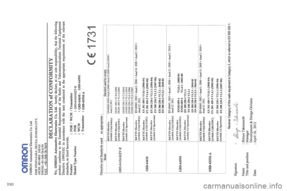 CITROEN C4 AIRCROSS 2016  Navodila Za Uporabo (in Slovenian) 350
C4-Aircross_sl_Chap12_certificats_ed01-2014  
