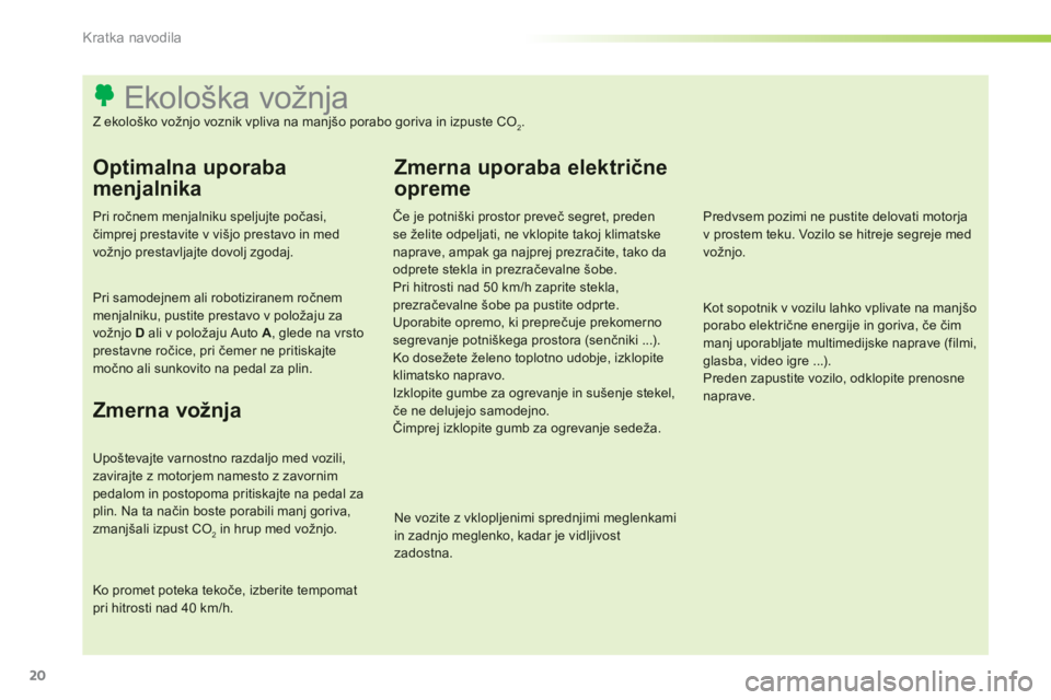 CITROEN C-ELYSÉE 2014  Navodila Za Uporabo (in Slovenian) 20
Kratka navodila
   
 
 
 
 
 
 
 
 
 
 
 
 
 
 
 
 
 
 
 
 
 
 
 
 
 
 
 
 
 
 
 
 
 
 
 
 
 
 
 
 
 
 
 
 
 
 
 
 
 
 
 
 
 
 
 
 
 
 
 
 
 
Ekološka vožnja 
Z ekološko vožnjo voznik vpliva na