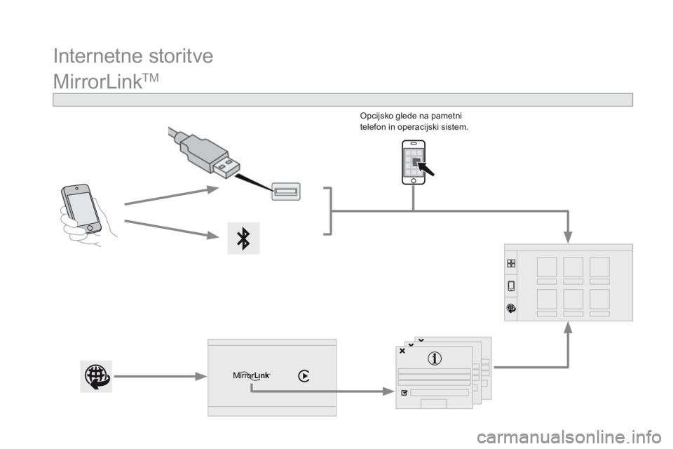 CITROEN DS3 2017  Navodila Za Uporabo (in Slovenian) Internetne storitve
MirrorLink
TM
Opcijsko glede na pametni 
telefon in operacijski sistem. 