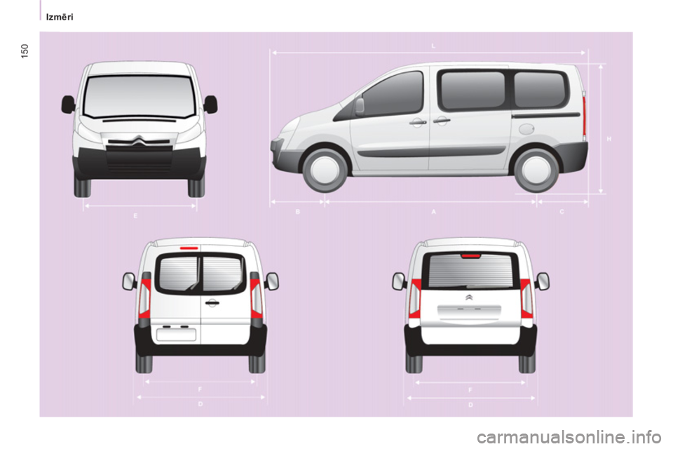 CITROEN JUMPER MULTISPACE 2013  Lietošanas Instrukcija (in Latvian) 150
Izmēri 