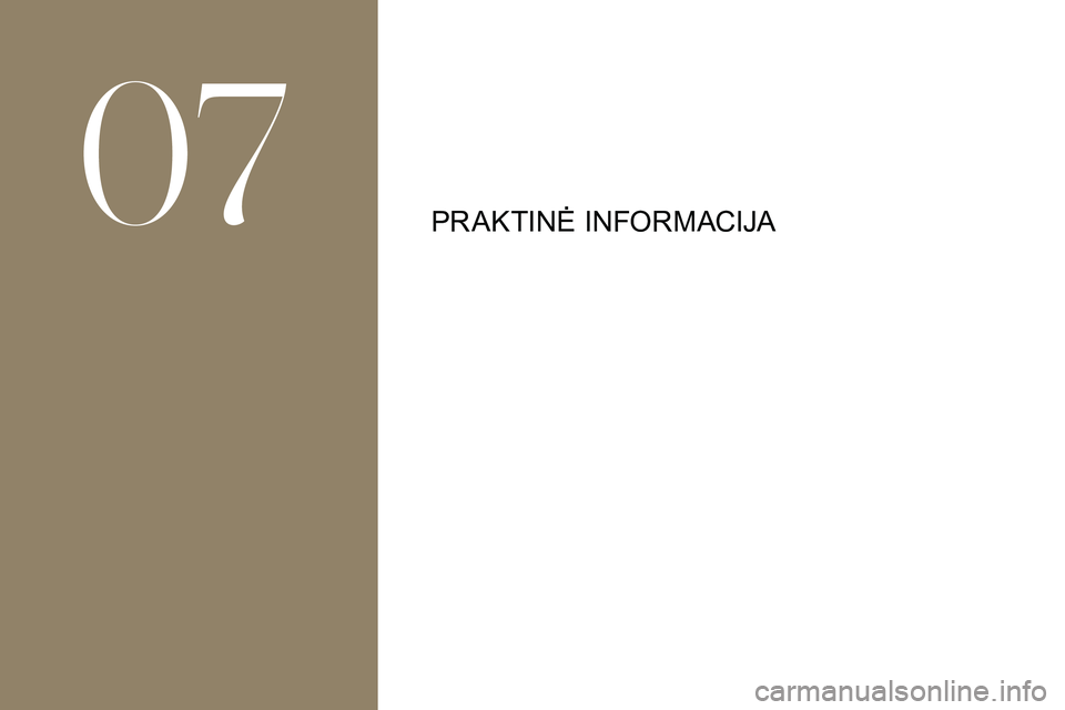 CITROEN DS3 2018  Eksploatavimo vadovas (in Lithuanian) PRAKTINĖ INFORMACIJA
07  