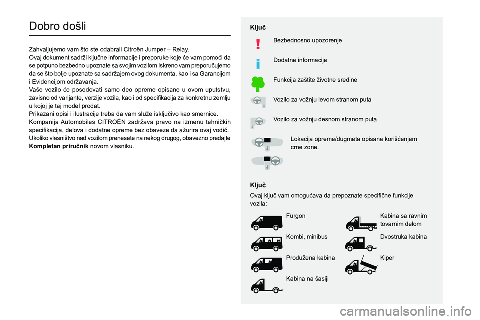 CITROEN JUMPER 2020  Priručnik (in Serbian)   
  
  
 
 
 
  
 
 
  
 
 
  
  
   
   
 
  
Dobro došli
Zahvaljujemo vam što ste odabrali Citro