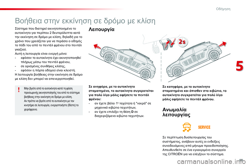CITROEN C4 CACTUS 2015 ΟΔΗΓΌΣ ΧΡΉΣΗΣ (in Greek) 89
C4-cactus_el_Chap05_conduite_ed02-2014
Βοήθεια στην εκκίνηση σε δρόμο με κλίση
ςύστημα που διατηρεί ακινητοποιημένο το
αυτο CITROEN C4 CACTUS 2015 ΟΔΗΓΌΣ ΧΡΉΣΗΣ (in Greek) 89
C4-cactus_el_Chap05_conduite_ed02-2014
Βοήθεια στην εκκίνηση σε δρόμο με κλίση
ςύστημα που διατηρεί ακινητοποιημένο το
αυτο