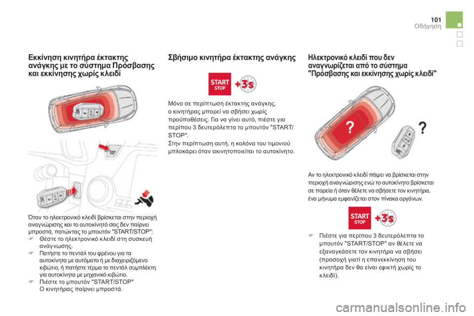 CITROEN DS5 2015 ΟΔΗΓΌΣ ΧΡΉΣΗΣ (in Greek) 101
DS5_el_Chap04_conduite_ed01-2015
Εκκίνηση κινητήρα έκτακτης
ανάγκης με το σύστημα Πρόσβασης
και εκκίνησης χωρίς κλειδί
CITROEN DS5 2015 ΟΔΗΓΌΣ ΧΡΉΣΗΣ (in Greek) 101
DS5_el_Chap04_conduite_ed01-2015
Εκκίνηση κινητήρα έκτακτης
ανάγκης με το σύστημα Πρόσβασης
και εκκίνησης χωρίς κλειδί