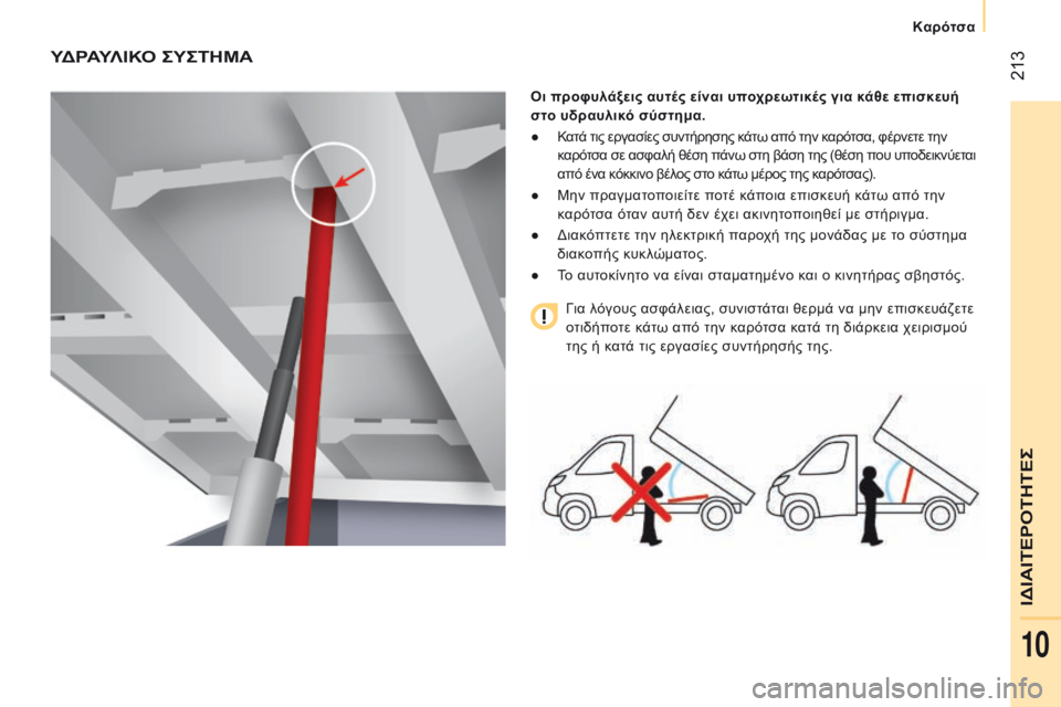 CITROEN JUMPER 2017  ΟΔΗΓΌΣ ΧΡΉΣΗΣ (in Greek)  213
Jumper_el_Chap10_Particularites_ed01-2016
ΥΔρΑΥλ ΙΚΟ   ςΥςΤΗΜΑ
Οι προφυλάξεις αυτές είναι υποχρεωτικές για κάθε επισκευή 
στο 