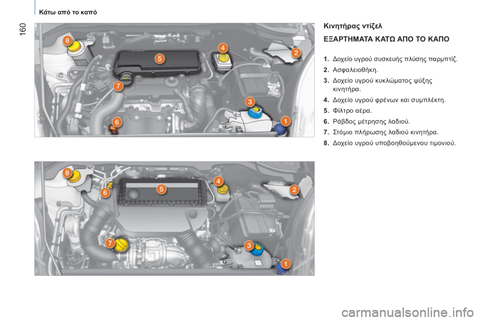 CITROEN NEMO 2013  ΟΔΗΓΌΣ ΧΡΉΣΗΣ (in Greek)  160
 
 
 
Κάτω από το καπό 
 
 
 
 
Κινητήρας ντίζελ 
 
  ΕΞΑΡΤΗΜΑΤΑ ΚΑΤΩ ΑΠΟ ΤΟ ΚΑΠΟ 
 
 
 
 
1.  Δοχείο υγρού συσκευής πλύσ