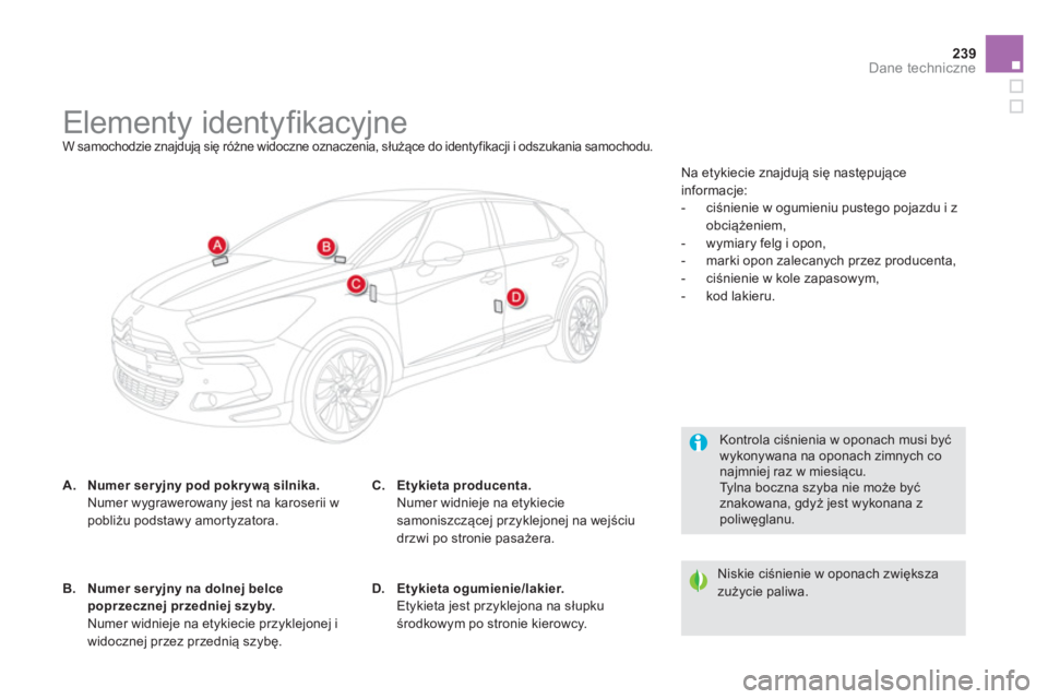 CITROEN DS5 2012  Instrukcja obsługi (in Polish) 239Dane techniczne
   
 
 
 
 
 
 
 
 
 
 
 
 
 
 
 
 
 
 
 
 
 
 
Elementy identyfikacyjne  
W samochodzie znajdują się r