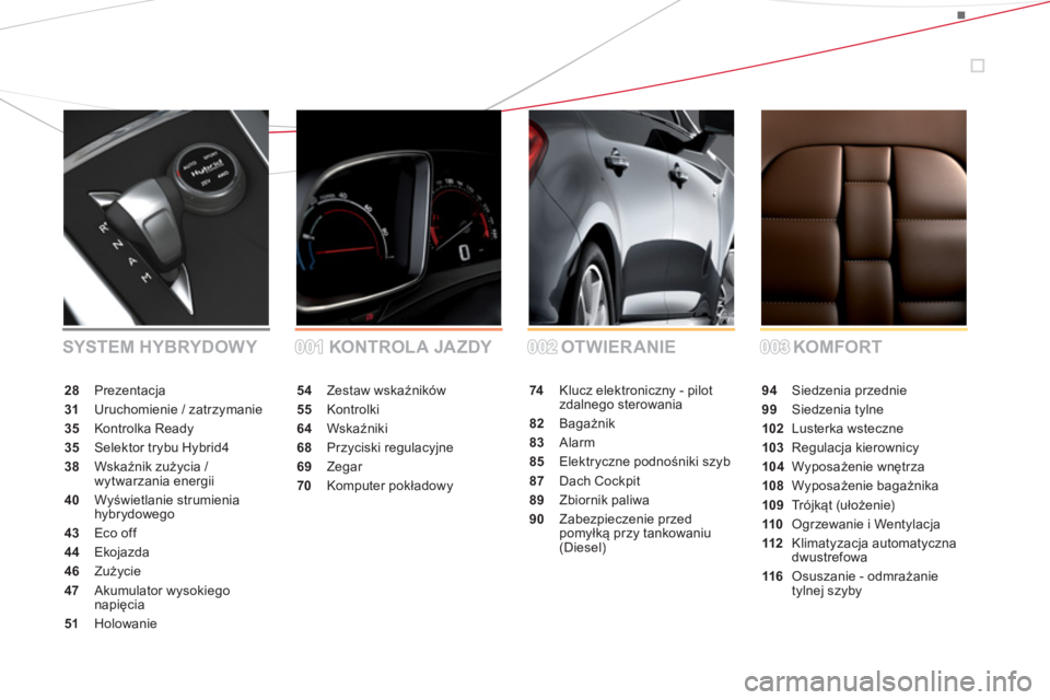 CITROEN DS5 HYBRID 2012  Instrukcja obsługi (in Polish) 54Zestaw wskaźnik