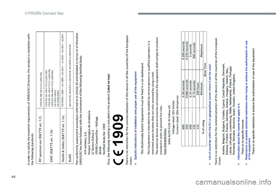 CITROEN JUMPER SPACETOURER 2018  Instrukcja obsługi (in Polish) 44 
CIT  