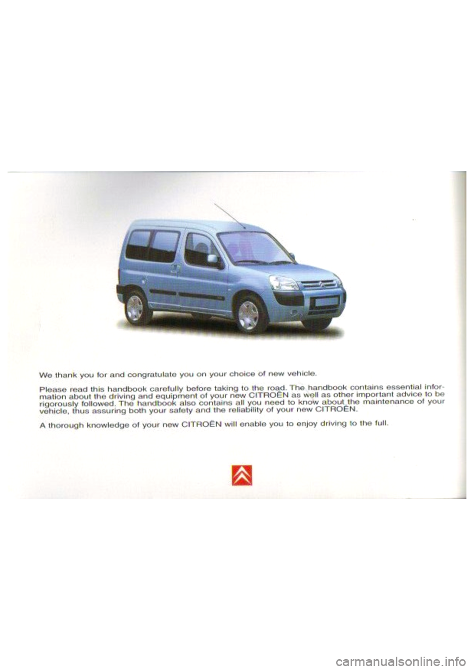 CITROEN BERLINGO VAN 2006  Owners Manual 