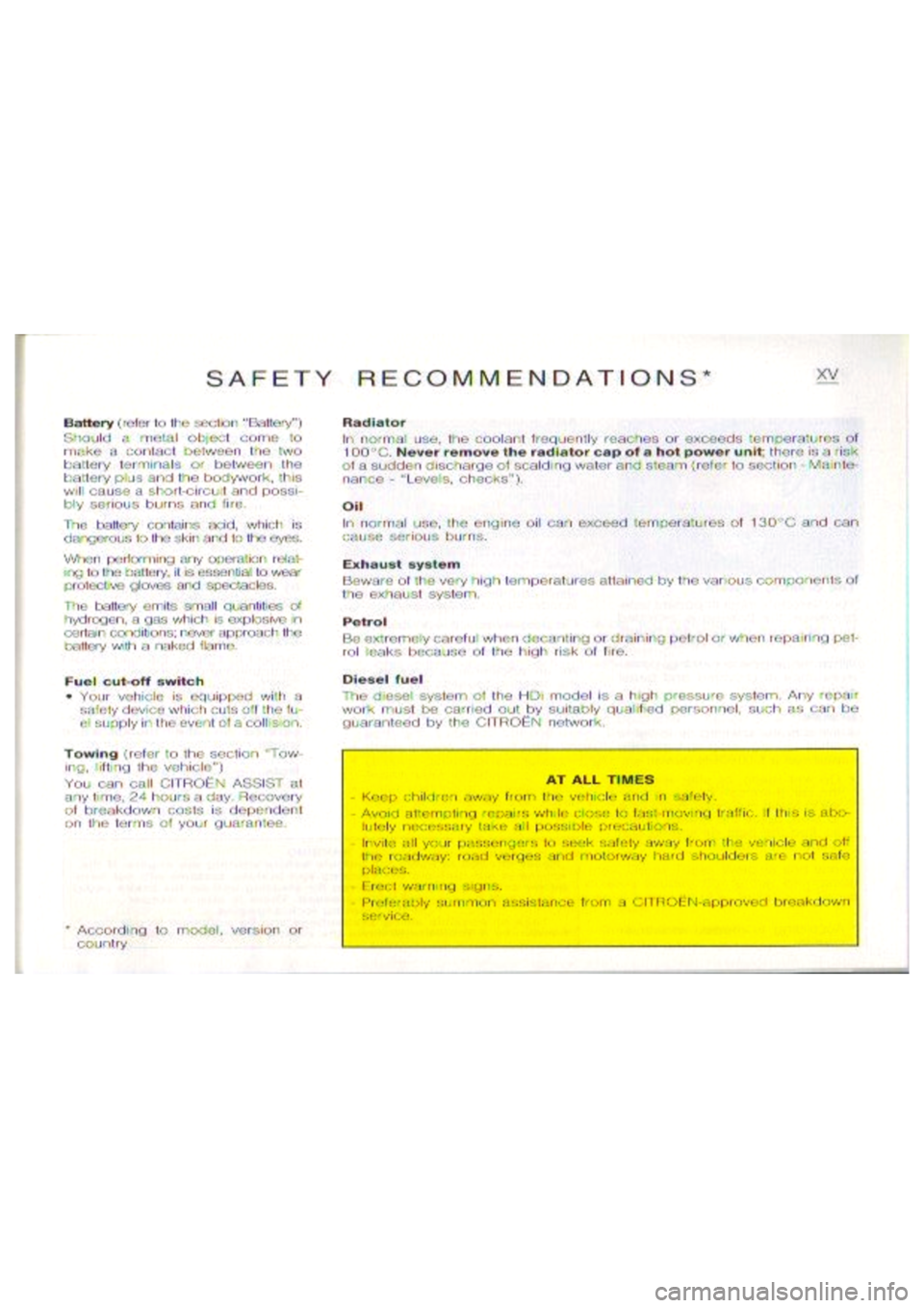 CITROEN BERLINGO VAN 2003  Owners Manual 