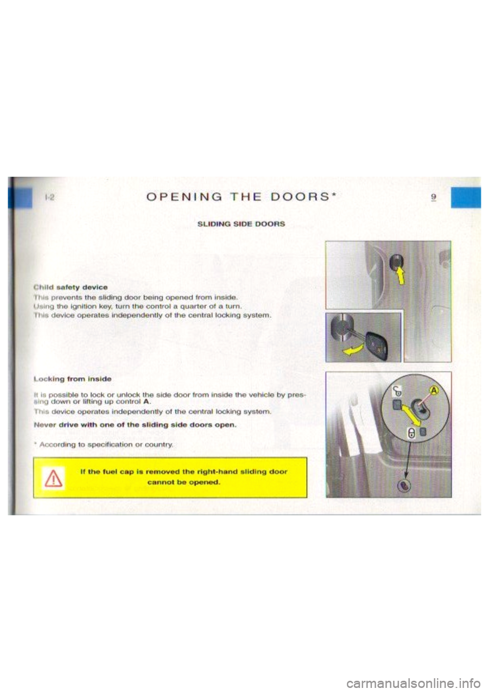 CITROEN BERLINGO VAN 2001  Owners Manual 