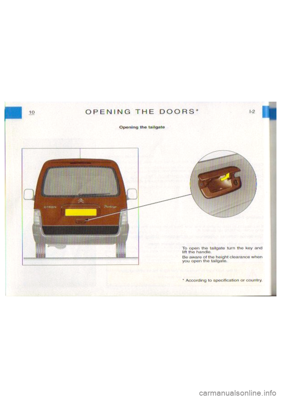 CITROEN BERLINGO VAN 2001  Owners Manual 