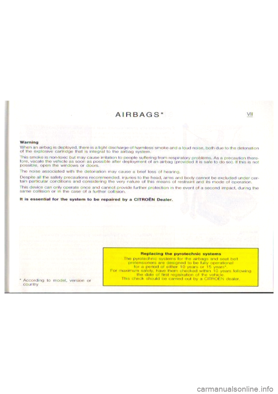 CITROEN BERLINGO VAN 1998  Owners Manual 