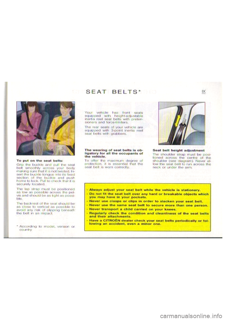 CITROEN BERLINGO VAN 1998  Owners Manual 