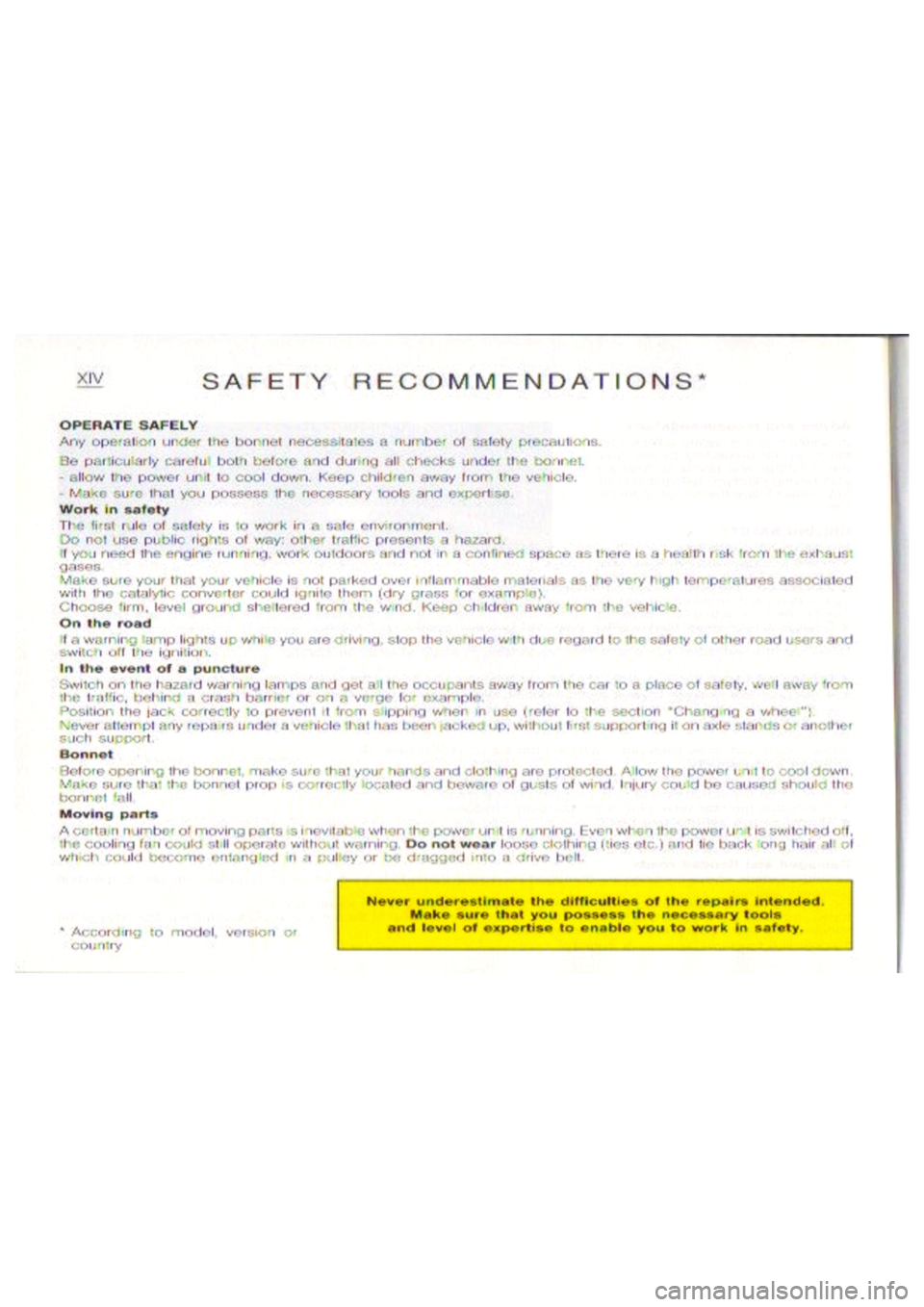 CITROEN BERLINGO VAN 1998  Owners Manual 