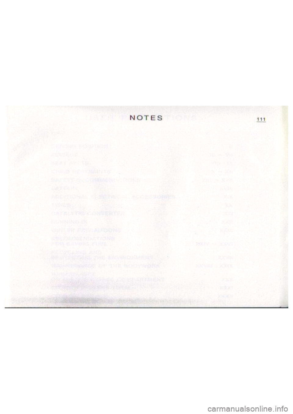 CITROEN BERLINGO VAN 1996  Owners Manual 