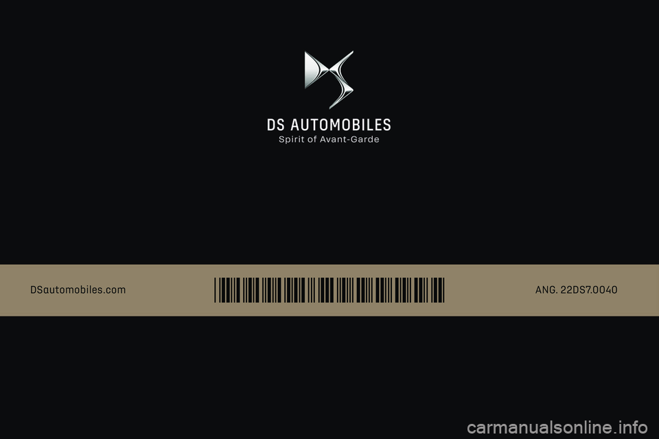 CITROEN DS7 CROSSBACK 2020  Owners Manual  
 
*22DS7.0040*DSautomobiles.comANG. 22DS7.0040  