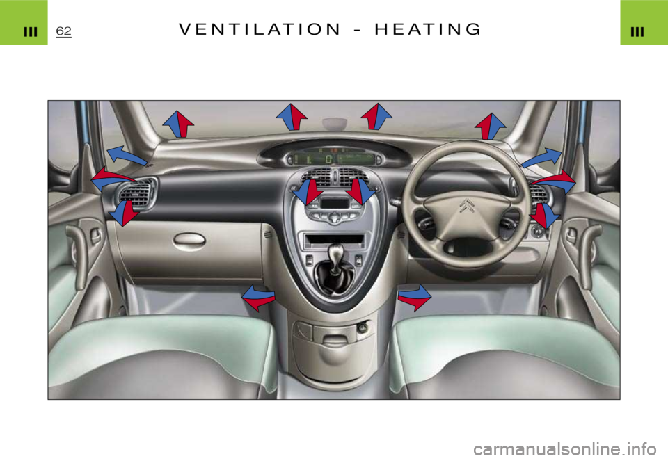 CITROEN XSARA PICASSO 2009  Owners Manual ฀6฀2฀V ฀E ฀N ฀T ฀I ฀L ฀A ฀T ฀I ฀O ฀N ฀฀ ฀- ฀฀ ฀H ฀E ฀A ฀T ฀I ฀N ฀G ฀฀
฀I฀I฀I ฀I฀I฀I  
