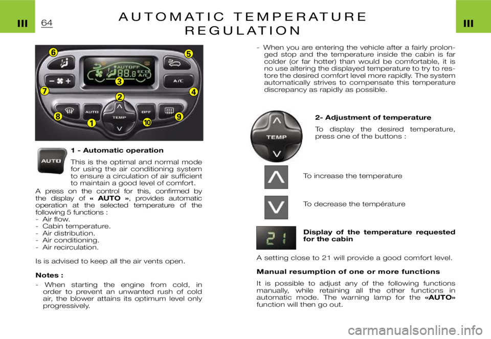 CITROEN XSARA PICASSO 2002  Owners Manual 2
3
18
7
65
4
910
฀6฀4฀I฀I฀I฀I฀I฀I฀A ฀U ฀T ฀O ฀M ฀A ฀T ฀I ฀C ฀฀ ฀T ฀E ฀M ฀P ฀E ฀R ฀A ฀T ฀U ฀R ฀E ฀฀ ฀฀
฀R ฀E ฀G ฀U ฀L ฀A