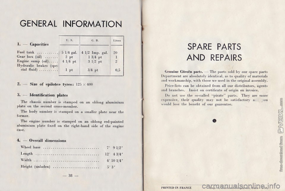 CITROEN 2CV 1959  Owners Manual 