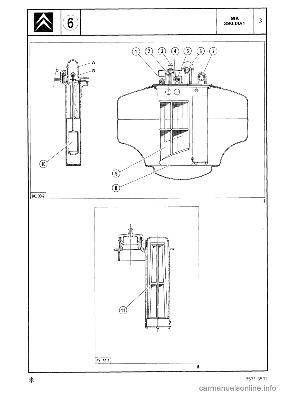 CITROEN CX 1988  Service Manual A 
B 
;x. 39-2 
BX. 39-2 
8531 -a532  